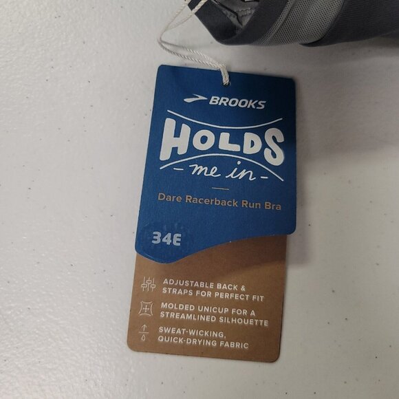 Brooks Women Dare Racer Back Run Bra Size 34E Sporty Gym Fitness Workout NWT - Picture 5 of 13